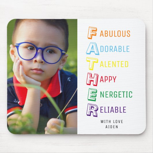 DADDY Akronym mit Foto Mouse Pad Mousepad (Vorne)