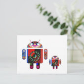 Daddy and Baby Android - Art101 von Navin Postkarte (Stehend Vorderseite)