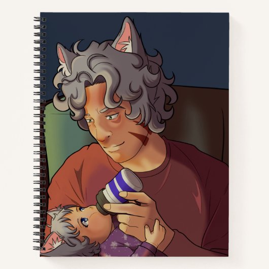 Daddy and Child 8.5 x 11 Notebook Notizblock (Vorderseite)