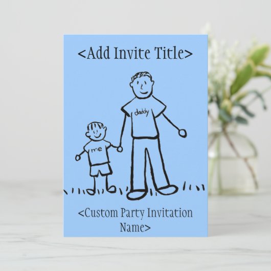 "Daddy and Me" Kleiner Junge Einladung oder lädt e (Stehend Vorderseite)
