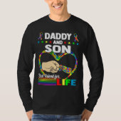 Daddy and Son Best Friends for Life Autismus Vater T-Shirt (Vorderseite)