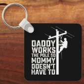 Daddy arbeitet am Pole, also muss Mama nicht. Schlüsselanhänger (Vorderseite)