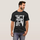 Daddy arbeitet Pole Funny Lineman Spaß Electrici T-Shirt (Vorne ganz)