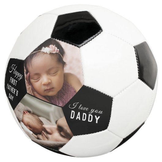 Daddy Baby 2 Foto Collage Fußball (Dreiviertel)