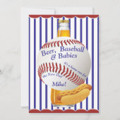 Daddy Baby Shower Beer Baseball und Babys Einladung (Vorderseite)