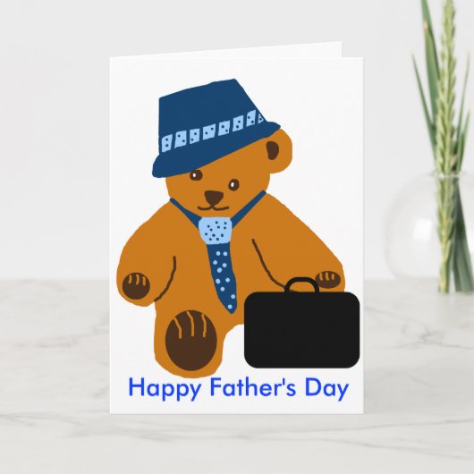 Daddy Bär, Happy Father's Day Card Karte (Vorderseite)