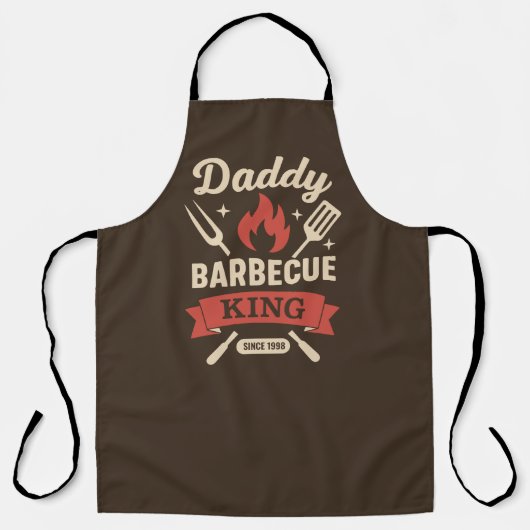 Daddy Barbecue King — Personalized BBQ Apron Schürze (Vorderseite)