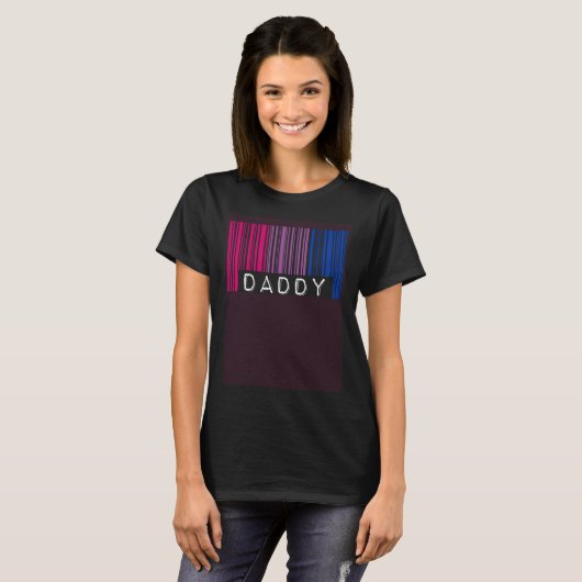 Daddy Barcode Bisexual Pride Flag Aesthetic LGBTQ T-Shirt (Vorne ganz)