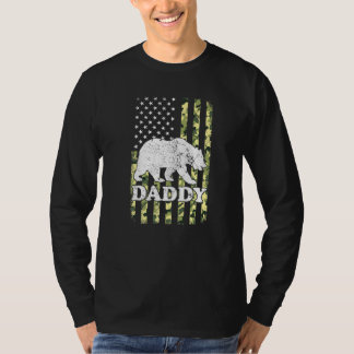 Daddy Bear Camping Wandern Camouflage USA T-Shirt