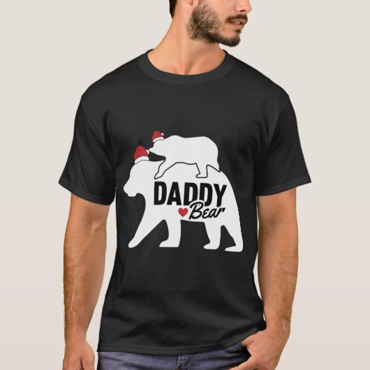 Daddy Bear Christmas Niedlich X-Mas Vater Son Daug T-Shirt (Vorderseite)