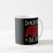 Daddy Bear Christmas Pajama Red Kariert Buffalo Fa Kaffeetasse (VorderseiteRechts)