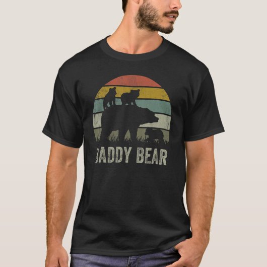 Daddy Bear Dad Matching Family Cub 3 Kids Father' T-Shirt (Vorderseite)