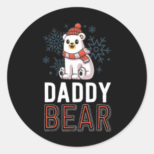 Daddy Bear Family Christmas S Polar Bear Holiday X Runder Aufkleber