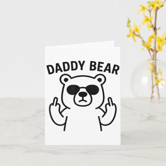 Daddy Bear Funny Gift For Men Boys  Karte (Gelbe Blume)