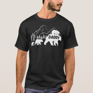 Daddy Bear mit Cubs Vintag Sunset - Retro Family T-Shirt