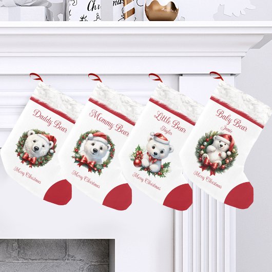 Daddy Bear Name Family Matching Weihnachts Strumpf Kleiner Weihnachtsstrumpf