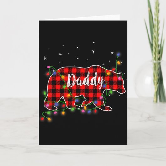 Daddy Bear Red Plaid Christmas Pajama Family Gift  Karte (Vorderseite)