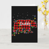 Daddy Bear Red Plaid Christmas Pajama Family Gift  Karte (Gelbe Blume)