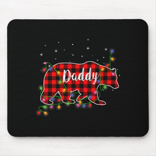 Daddy Bear Red Plaid Christmas Pajama Family Gift Mousepad (Vorne)