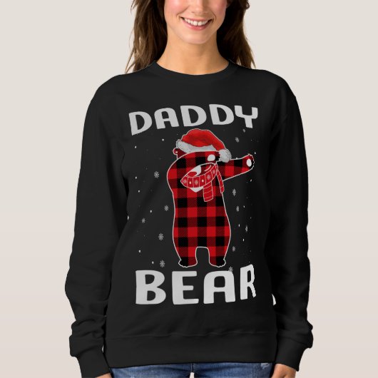 Daddy Bear trommelt Weihnachts-Pajama mit Weihnach Sweatshirt (Vorderseite)