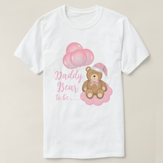 Daddy Bear, um Baby Dusche Niedlich Bär T-Shirt (Design vorne)