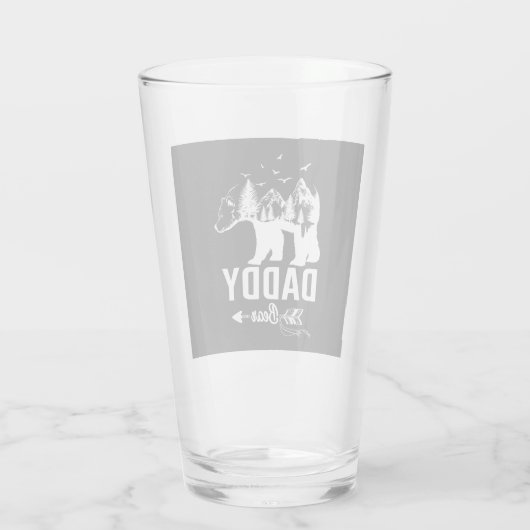 Daddy Bear Vatertag Cooles Camping Glas (Rückseite)