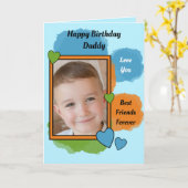 Daddy best friends Geburtstagsblau Foto Karte (Gelbe Blume)