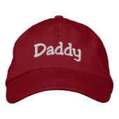 Daddy bestickte Baseball Hat Cap | Rot Baseballkappe (Vorderseite)