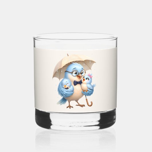 Daddy Bird Rocks Glas Dad Geschenk (Vorderseite)