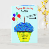 Daddy Birthday Blue Cupcake Write Zeichn Message Karte (Gelbe Blume)
