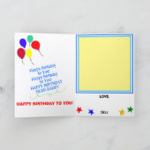 Daddy Birthday Blue Cupcake Write Zeichn Message Karte (Innenseite)