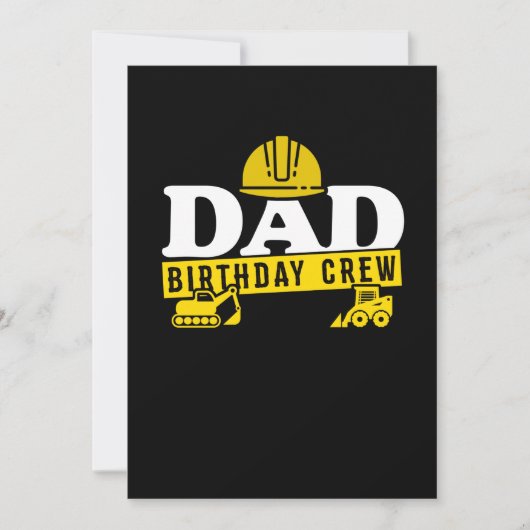 Daddy Birthday Crew Construction Theme Bda Party Save The Date (Vorderseite)