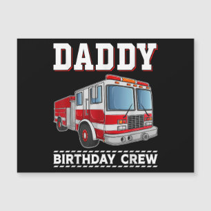 Daddy Birthday Crew Fire Truck Themed Family Match Magnetkarte