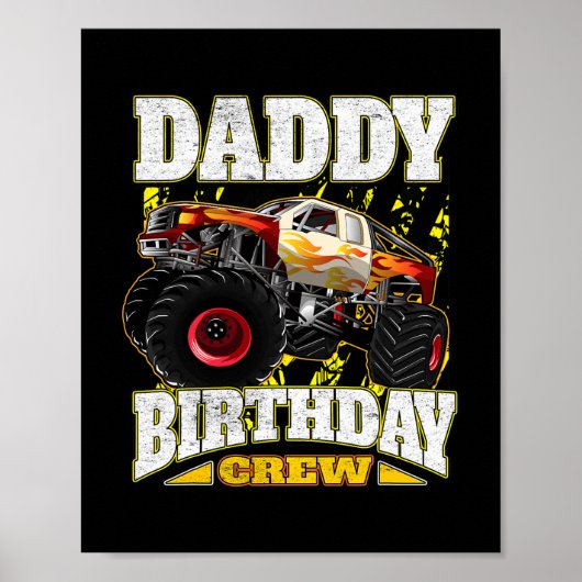 Daddy Birthday Crew Monster Truck Poster (Vorne)