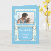 Daddy Birthday Foto blauer Gruß Karte (Gelbe Blume)