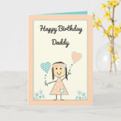 Daddy Birthday von kleinen Mädchen Gruß Karte (Gelbe Blume)