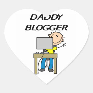 Daddy Blogger Herz-Aufkleber
