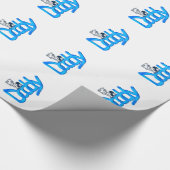 Daddy Blue Baby Geschenkpapier (Ecke)