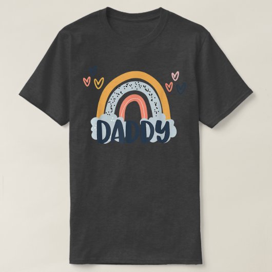 Daddy Boho Rainbow Birthday Matching Vater Daughte T-Shirt (Design vorne)