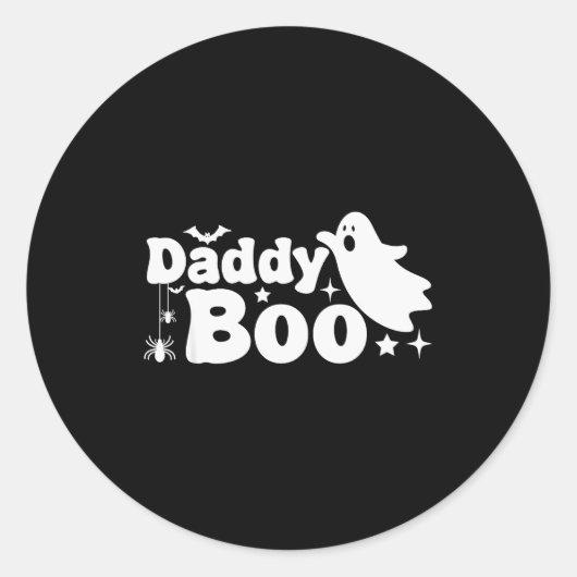 Daddy Boo Funny Ghost Halloween Family Matching Runder Aufkleber (Vorderseite)