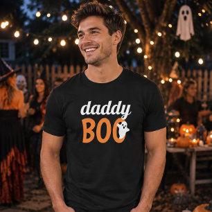Daddy Boo Orange Schwarzes Halloween Familien-Matc T-Shirt
