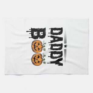Daddy Boo Vintage Halloween-Kürbis-Shirt-Design_1 Geschirrtuch