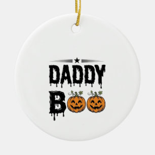 Daddy Boo Vintage Halloween-Kürbis-Shirt-Design_1 Keramik Ornament
