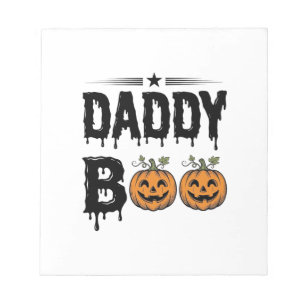 Daddy Boo Vintage Halloween-Kürbis-Shirt-Design_1 Notizblock