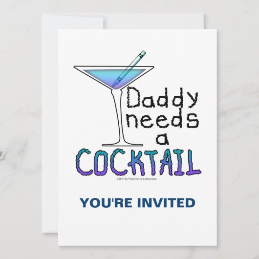 DADDY braucht einen Cocktail Einladung (Vorderseite)