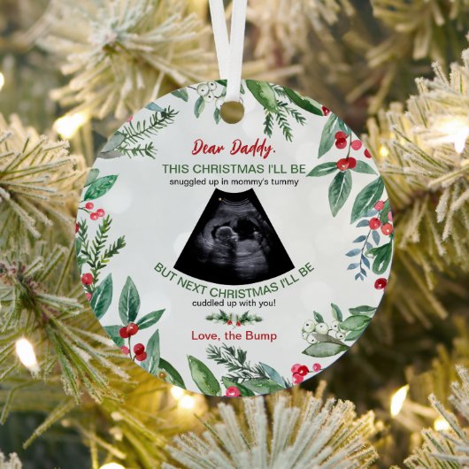 Daddy Bump Weihnachtsschwangerschaft Ankündigung Ornament Aus Metall (InSitu)