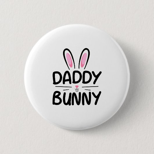Daddy Bunny Matching Family Oaster Vater Geschenk Button (Vorderseite)