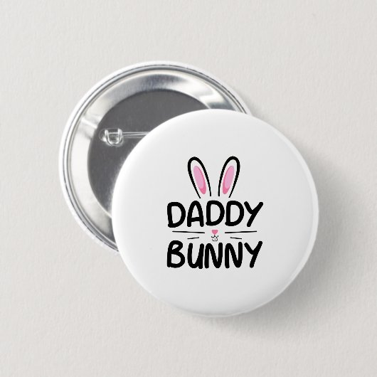 Daddy Bunny Matching Family Oaster Vater Geschenk Button (Vorne & Hinten)