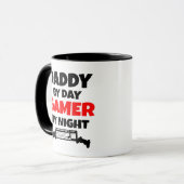 Daddy by Day Gamer by Night Tasse (Vorderseite Links)