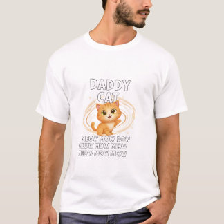 Daddy Cat Meow Spirale T-Shirt